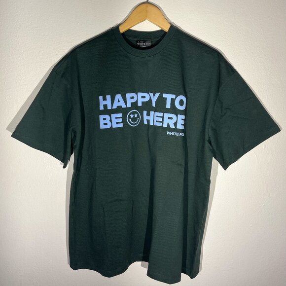 Happy To Be Here Oversized Tee Forest Green - Picture 1 of 3